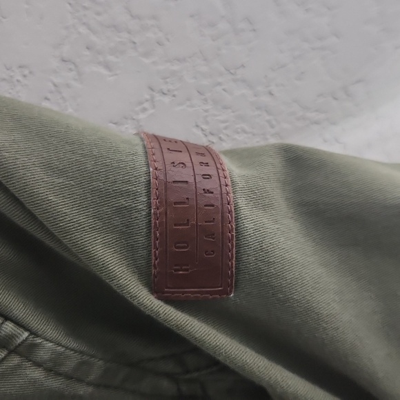 Hollister Jacket Womens XS Lace Back Drawstring Waist Military Green Grunge - Picture 2 of 11